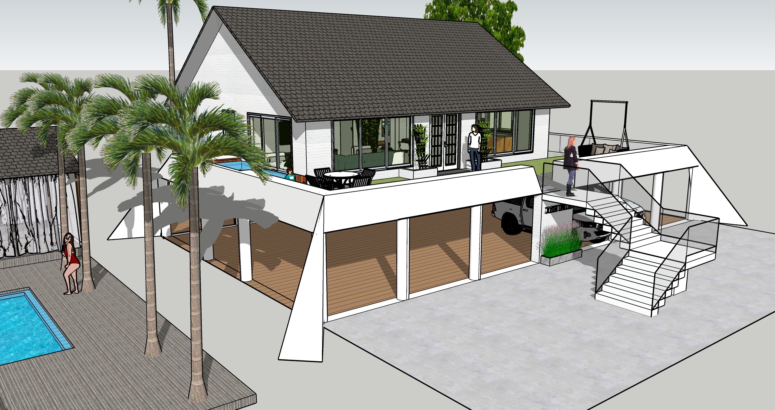 Stilt Twin Villa Isometric